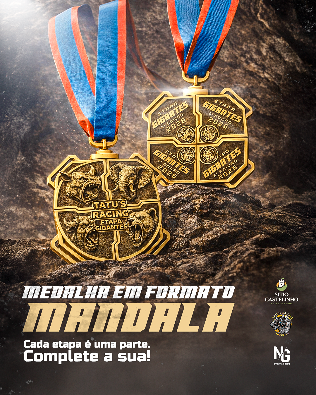 Medalha oficial em formato mandala - Etapa Gigantes 2026